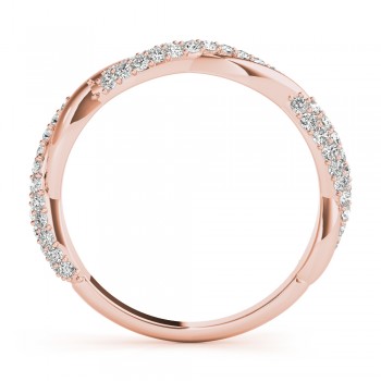 Infinity Twist Diamond Wedding Ring Band 14k Rose Gold (0.40 ct)