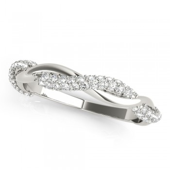 Infinity Twist Diamond Wedding Ring Band 14k White Gold (0.40 ct)