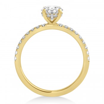 Diamond Single Row Hidden Halo Engagement Ring 14k Yellow Gold (0.25ct)