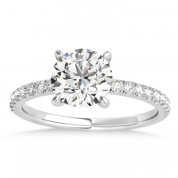 Diamond Single Row Hidden Halo Engagement Ring 18k White Gold (0.25ct)