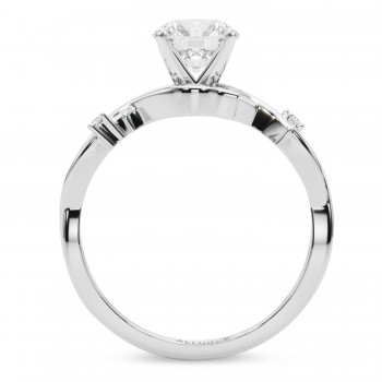 Lab Grown Diamond Vine Leaf Solitaire Engagement Ring  in Platinum (0.02ct)