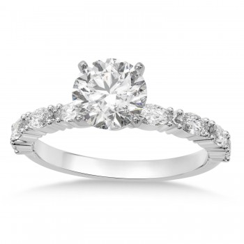 Diamond Marquise Engagement Ring 14k White Gold (0.63ct)