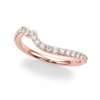 Contoured Diamond Wedding Band Ring 14K Rose Gold (0.33ct)