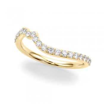 Contoured Diamond Wedding Band Ring 14K Yellow Gold (0.33ct)