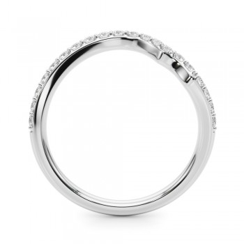 Contoured Diamond Wedding Band Ring in Palladium (0.33ct)