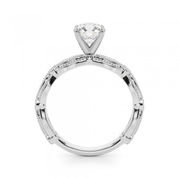 Antique Style Lab Grown Diamond Engagement Ring 14K White Gold (0.20ct)