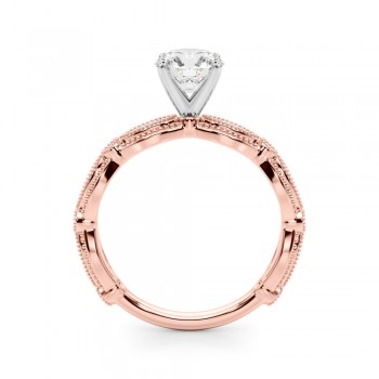 Antique Style Diamond Engagement Ring 18K Rose Gold (0.20ct)