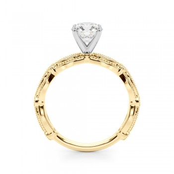 Antique Style Diamond Engagement Ring 18K Yellow Gold (0.20ct)