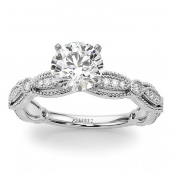 Diamond Milgrain Engagement Ring in Platinum (0.20ct)