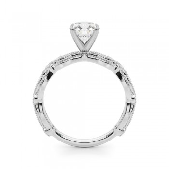 Diamond Milgrain Engagement Ring in Platinum (0.20ct)
