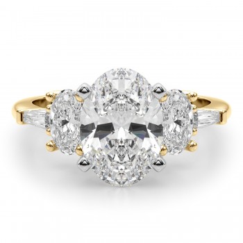 Oval Lab Grown Diamond Engagement Ring 14K Yellow Gold (4.18ct)