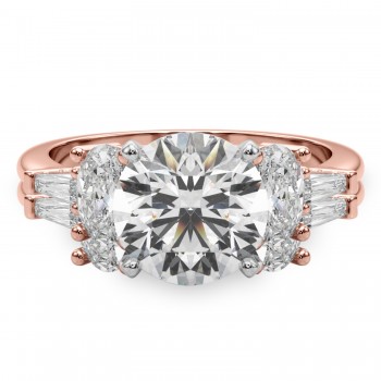 Round Lab Grown Diamond Bridal Set 14K Rose Gold (4.93ct)