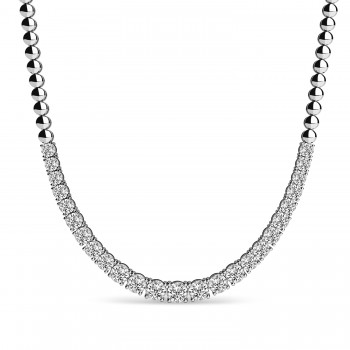 Diamond Graduated Tennis Necklace 14k White Gold (3.00ct)