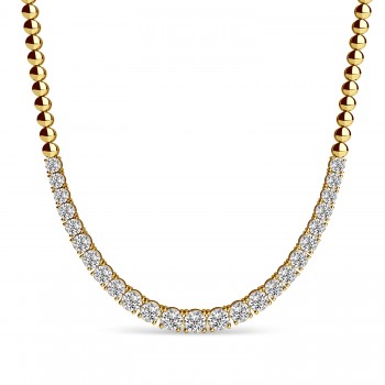 Diamond Graduated Tennis Necklace 14k Yellow Gold (3.00ct)