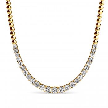 Lab Grown Diamond Graduated Tennis Necklace 18k Yellow Gold (3.00ct)