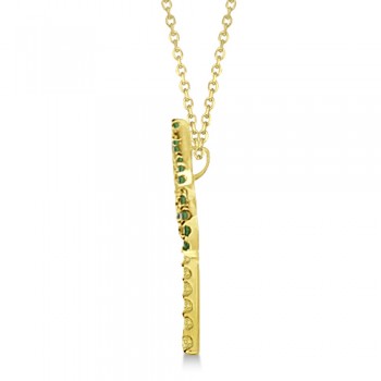 Tsavorite & Yellow Sapphire Palm Tree Necklace 14k Yellow Gold (0.30ct)