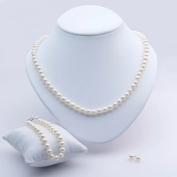 Freshwater Pearl Jewelry Set 6.0-6.5mm Sterling Silver