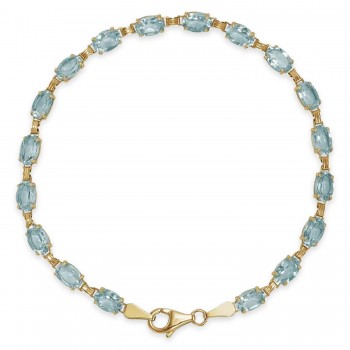 Natural Sky Blue Topaz Bracelet 14K Yellow Gold (0.58ct)