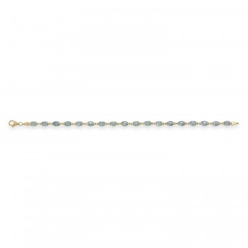 Natural Sky Blue Topaz Bracelet 14K Yellow Gold (0.58ct)