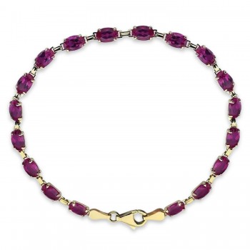 Lab Grown Ruby Bracelet 14K Yellow Gold (0.60ct)