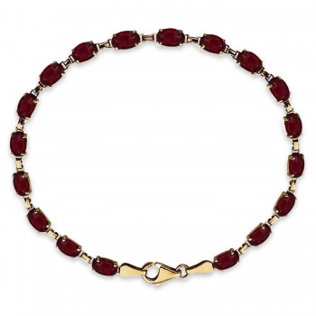 Natural Mozambique Garnet Bracelet 14K Yellow Gold (0.58ct)