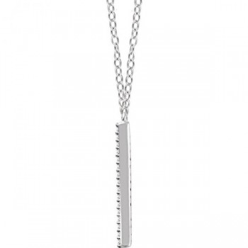 Diamond Chevron Pendant Necklace V-Shaped 14k White Gold (0.16ct)