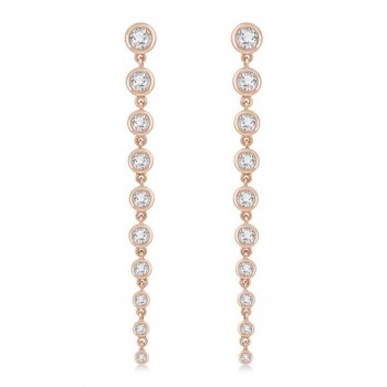 Lab-Grown Diamond Graduated Earrings 14K Rose Gold (1.75ct)