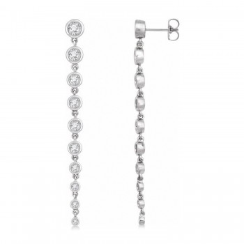 Lab-Grown Diamond Graduated Earrings 14K White Gold (1.75ct)