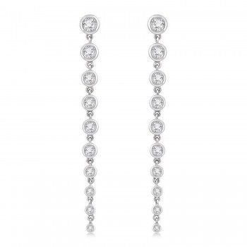 Lab-Grown Diamond Graduated Earrings 14K White Gold (1.75ct)