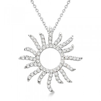 Diamond Sunburst Necklace in 14k White Gold (0.40ct)