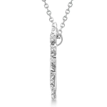 Diamond Sunburst Necklace in 14k White Gold (0.40ct)