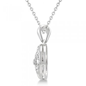 Circle Antique Diamond Pendant Necklace Sterling Silver (0.05ct)