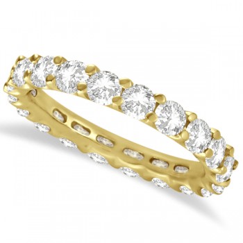 Round Moissanite Eternity Ring Anniversary Band 14K Yellow Gold 3.00ct