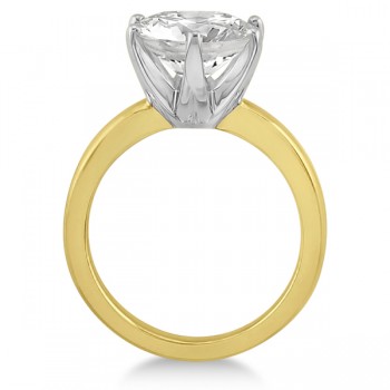 Round Solitaire Moissanite Engagement Ring 14K Yellow Gold 4.00ctw
