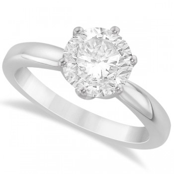 Round Solitaire Moissanite Engagement Ring 14K White Gold 2.00ctw