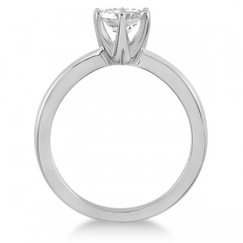 Round Solitaire Moissanite Engagement Ring 14K White Gold 2.00ctw