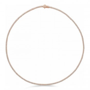 Lab-Grown Diamond Tennis Necklace 14K Rose Gold (5.87ct)