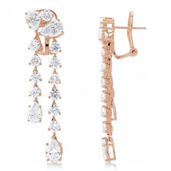 Pear Lab-Grown Diamond Dangle Earrings 14K Rose Gold (9.50ct)
