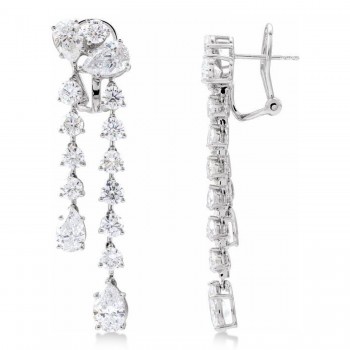 Pear Lab-Grown Diamond Dangle Earrings 14K White Gold (9.50ct)