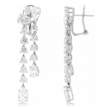 Pear Lab-Grown Diamond Dangle Earrings 14K White Gold (9.50ct)