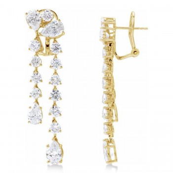 Pear Lab-Grown Diamond Dangle Earrings 14K Yellow Gold (9.50ct)
