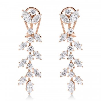 Marquise Lab-Grown Diamond Chandelier Earrings 14K Rose Gold (4.25ct)