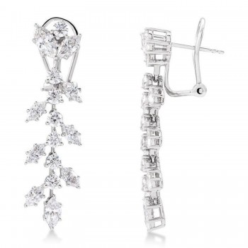 Marquise Lab-Grown Diamond Chandelier Earrings 14K White Gold (4.25ct)