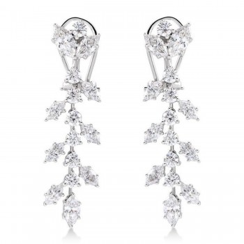 Marquise Lab-Grown Diamond Chandelier Earrings 14K White Gold (4.25ct)