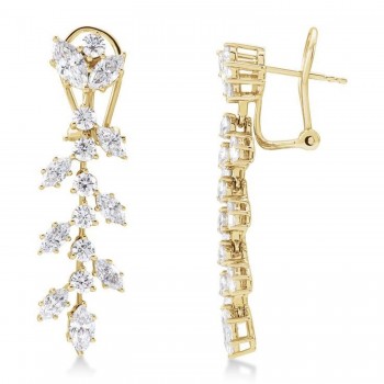 Marquise Lab-Grown Diamond Chandelier Earrings 14K Yellow Gold (4.25ct)