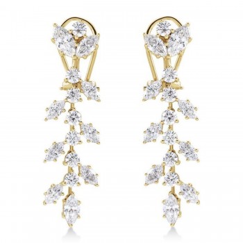 Marquise Lab-Grown Diamond Chandelier Earrings 14K Yellow Gold (4.25ct)