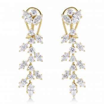 Marquise Lab-Grown Diamond Chandelier Earrings 14K Yellow Gold (4.25ct)