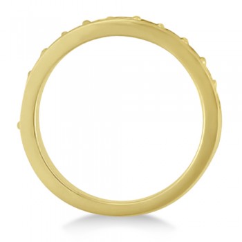 Semi Eternity Moissanite Wedding Ring Band 14K Yellow Gold 0.65ctw