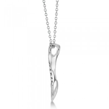 Infinity Diamond Pendant with 18 Inch Chain 14K White Gold 0.05ctw