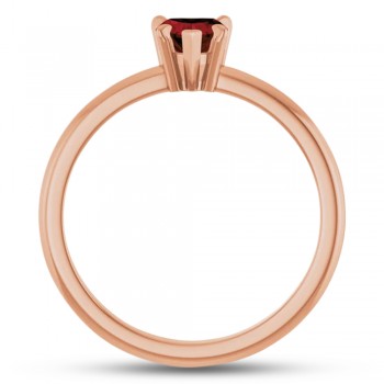 Heart Natural Mozambique Garnet & Natural Diamond Ring 14K Rose Gold (0.63ct)